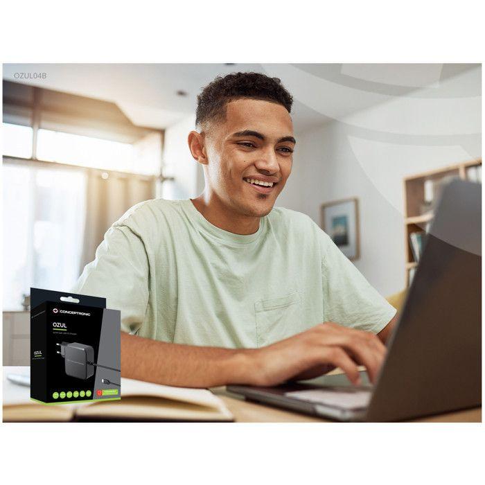 Chargeur mural - Conceptronic - Ozul05be - 100W - Noir - 1,8m