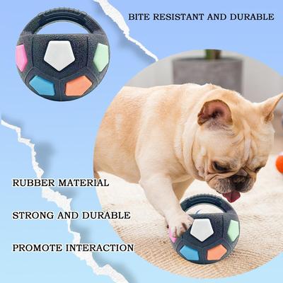 Tough Ball Toys For Puppy Dogs, Interactive Round Squeaky Toys | Dog Chewing Ball, Pet Training Supplies For Aggressive Chewers