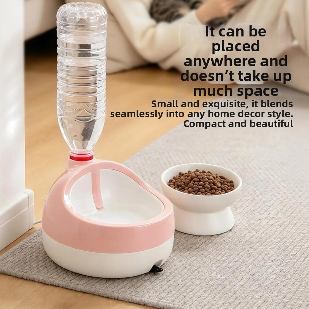 Splash-Proof Gravity Pet Drinking Station Leak Proof Cat Dog Water Bowl Fit Standard Bottle