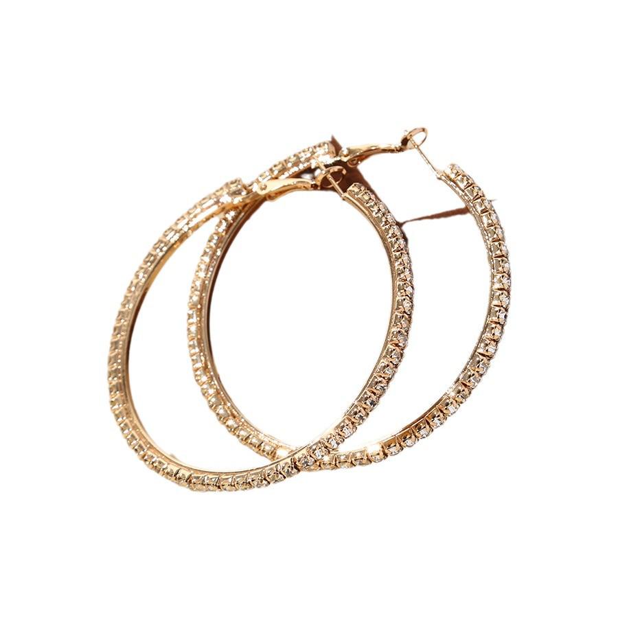 Korean Cold Style Luxury Diamond C-Shaped Earrings – Trendy and Elegant Design