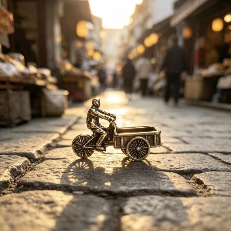 Vintage Metal Tricycle Figurine Antique Finish Exquisite Detail For Home Decor Collection Gift