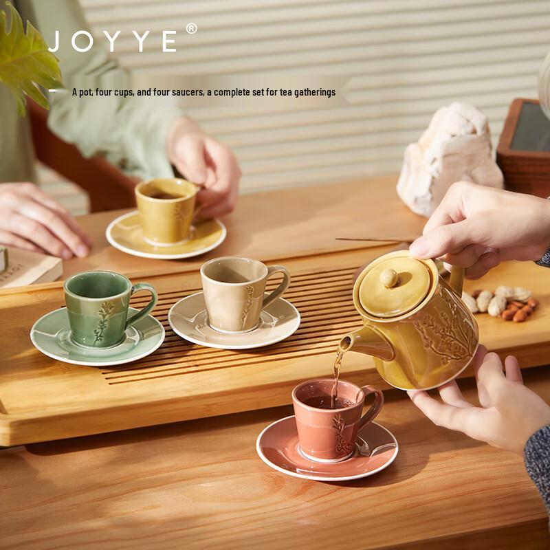 JOYYE Spring Flowers Autumn Fruits Underglaze Ceramic Tea Set
