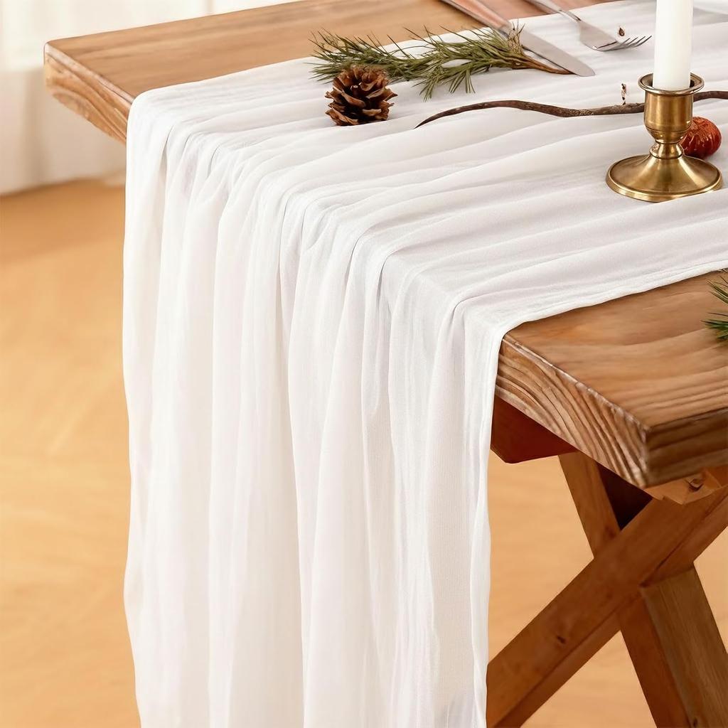 Dusty Pink Cheesecloth Table Runner, 10 FT Boho Rustic Cheese Cloth Gauze, 35x120 Inches Centerpieces Decor for Wedding Spring Easter Baby Bridal