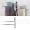 WallHanging Stainless Steel 180 Degrees  Rotating Towel Rack Hanger with 4 Rods for Bathroom Toilet