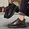 Crocodile Print Man Casual Shoes Luxury Soft Soled Men's Sneakers New Fashion Vulcanized Shoes for Men Non-slip Shockproof Shoes