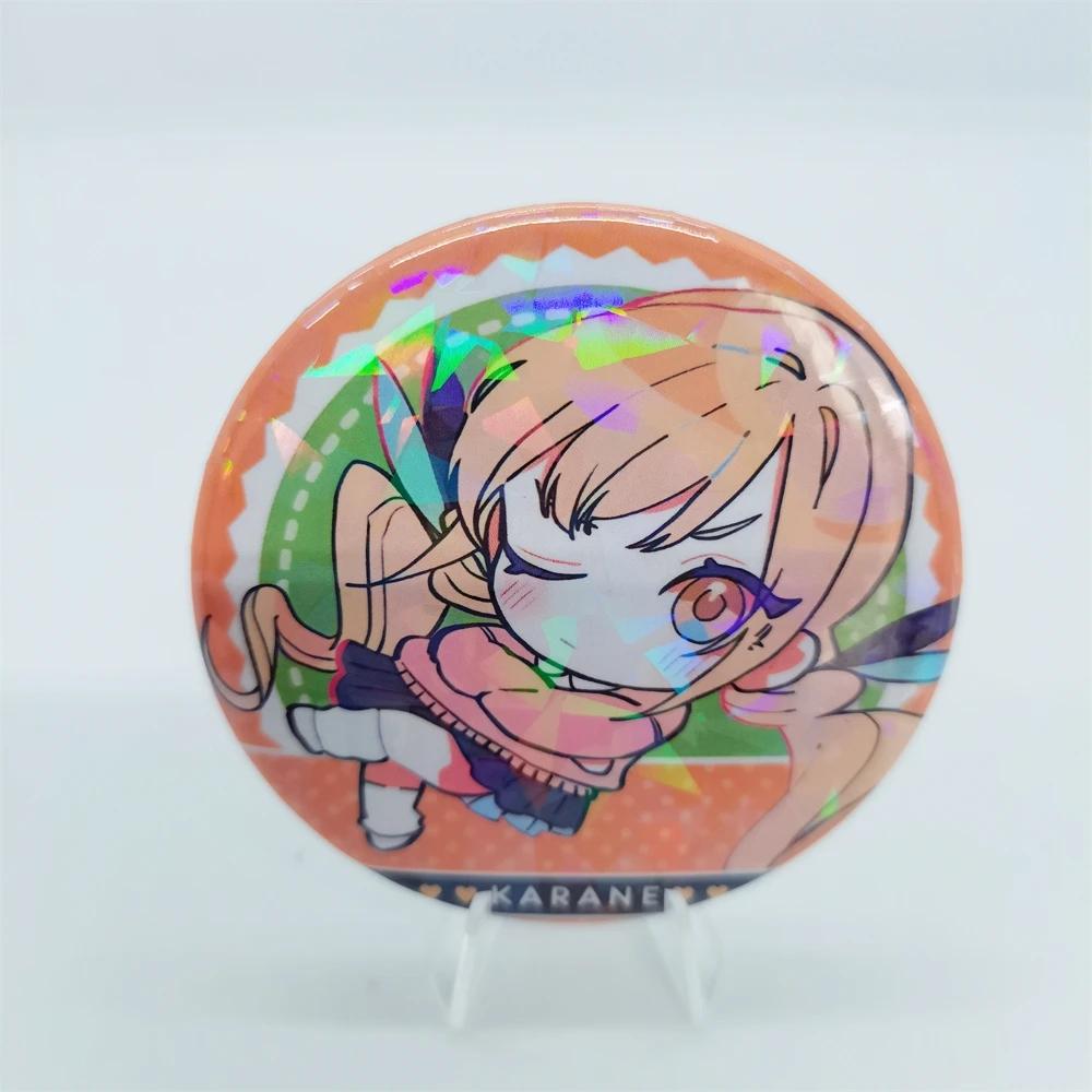 100 Girls You Cartoon Anime 58mm Laser Brooch Pin Characters Yoshimoto Shizuka Eiai Nano Pendant Jewelry