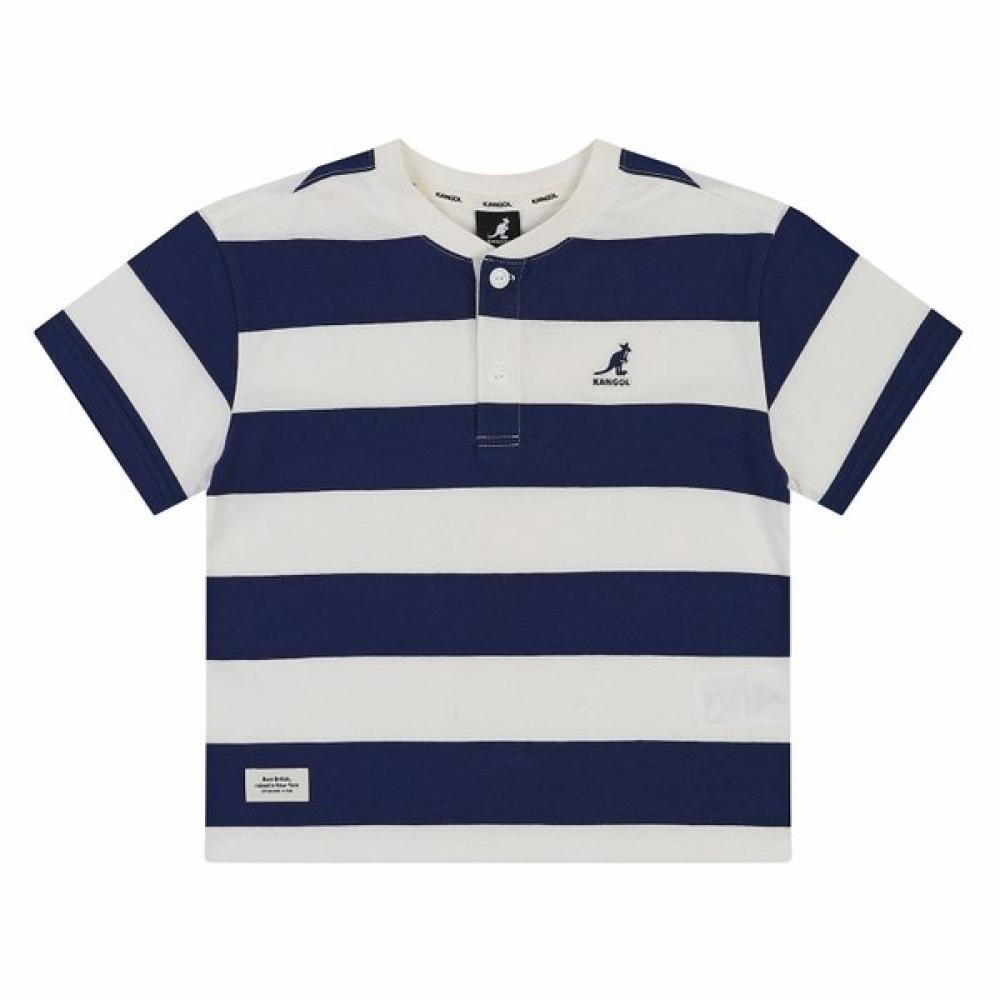 Kangol Kids Henry Neck Bold STripe T shirT Navy  asbcrT01230nv navy/100