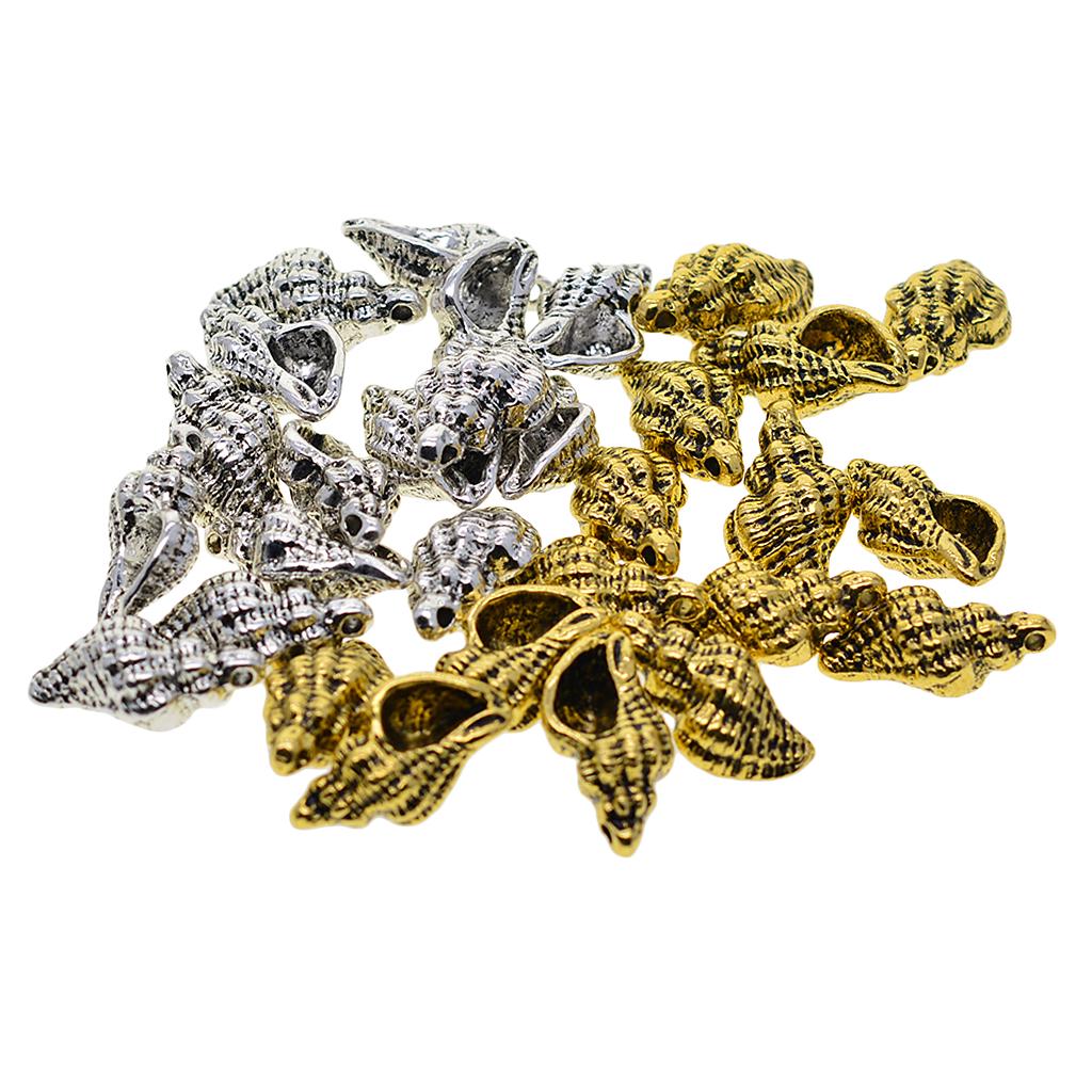 20 Stück Antik 3D nautisch MEER Muschel Anhänger DIY Herstellung Silber