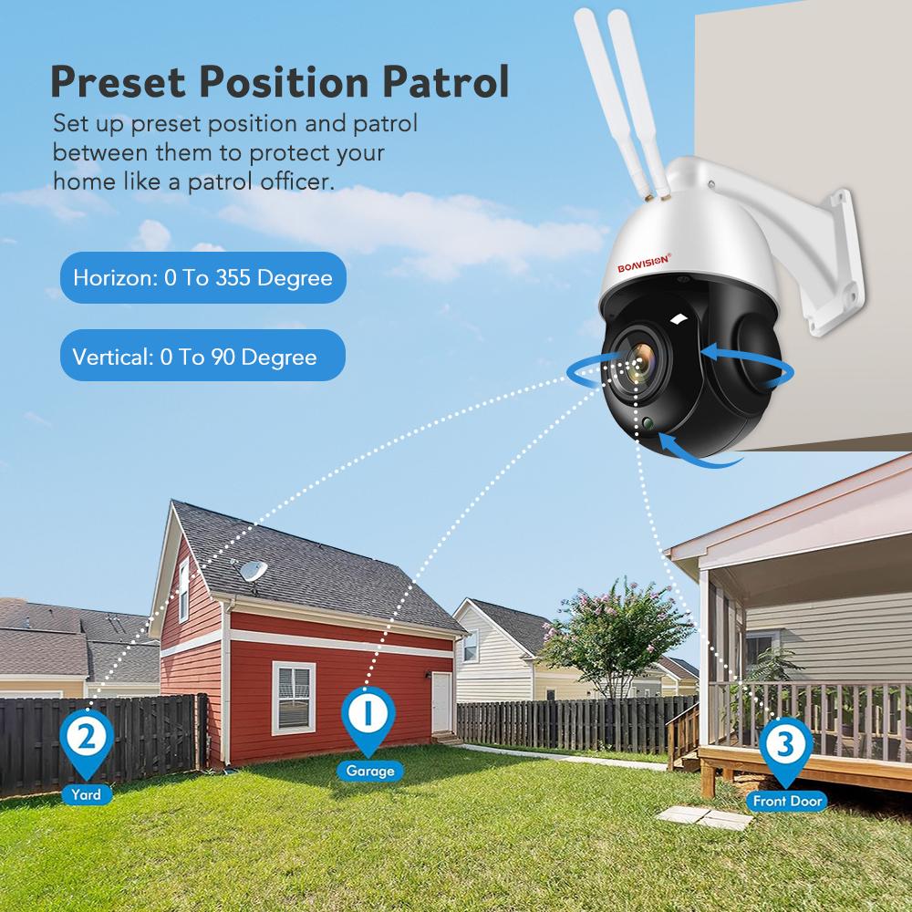 8MP Outdoor PTZ IP POE Camera with Pan Tilt 20X Optical Zoom & Human Detection, Speed Dome Security Camera with 320ft IR Night Vision, Auto Tracking