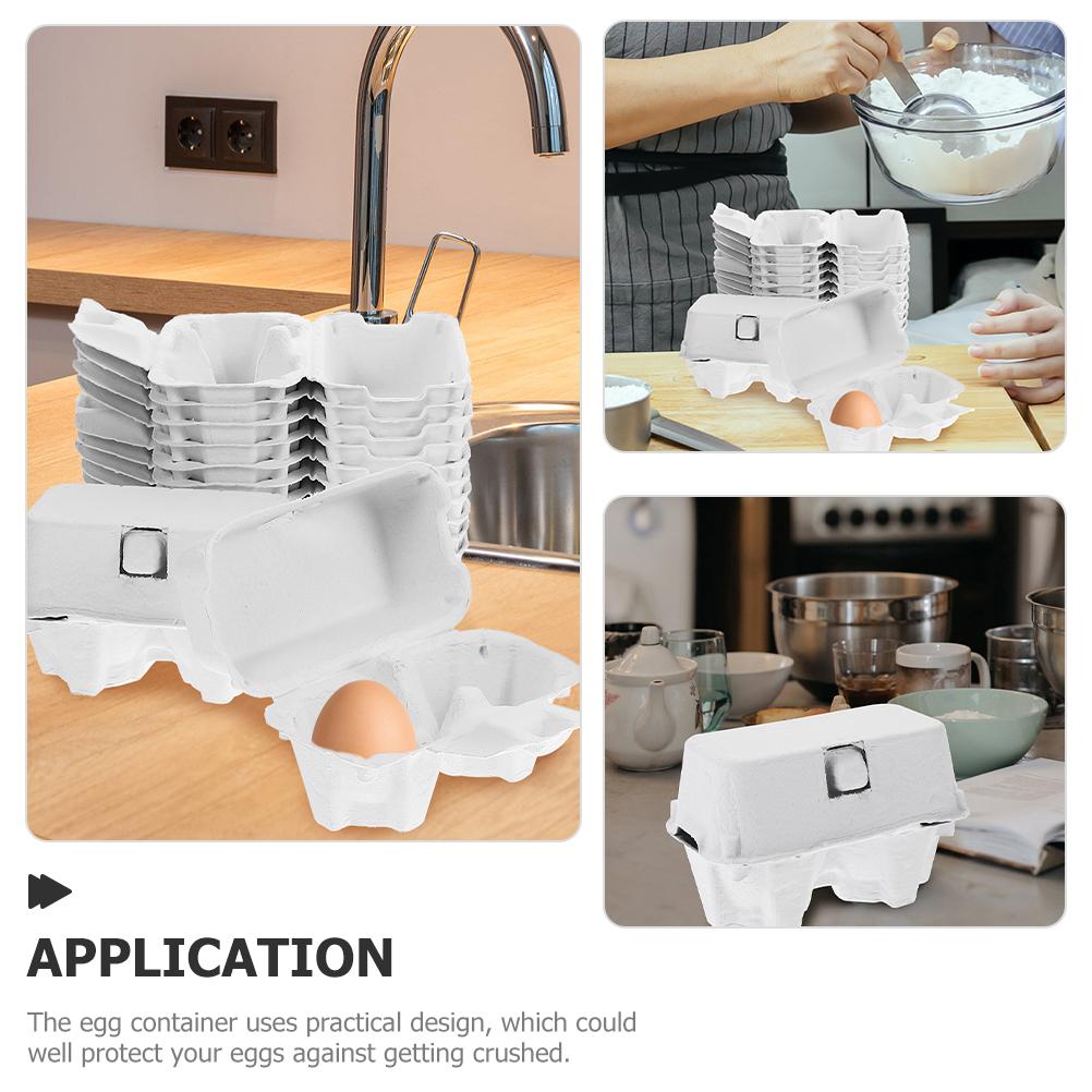 30 Pcs Eggs Chicken Container Empty Carton Pulp Box Tray Holder Packaging White Packing bianco