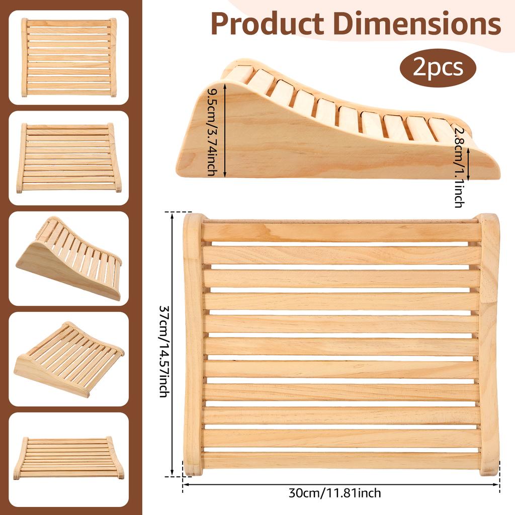 2Pcs Sauna Headrest Wood Neck Pillow Ergonomic Design Infrared Sauna Headrest Comfortable Headrest Support Sauna Accessories