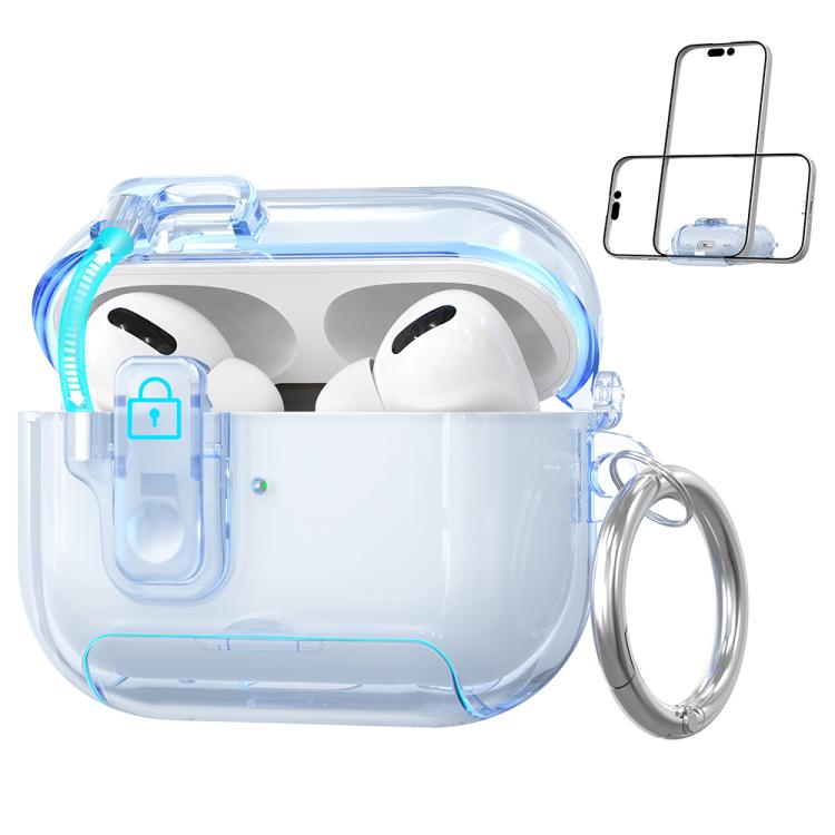 For AirPods Pro 2 XDcase Clear TPU Auto Pop-Up Earbud Case with Holder