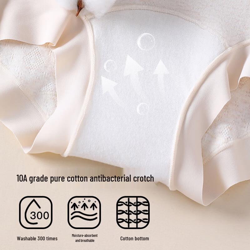 FENTENGCARE Women's 3-Pack Seamless Cotton Mid-Waist Briefs