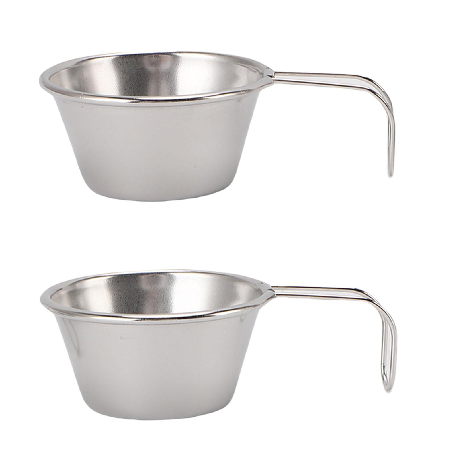 

2 шт. мини-стаканы для кемпинга из нержавеющей стали, маленькие штабелируемые стаканы с ручкой для пикника на открытом воздухе, походов