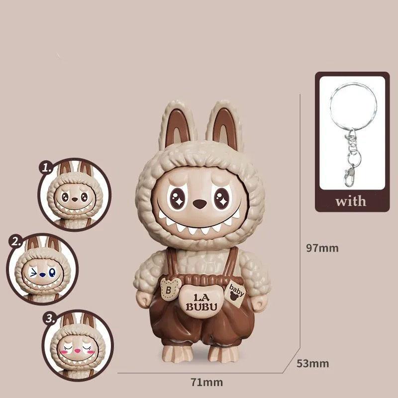 Ny Dukke som Skifter Ansikt Leke Stressreduserende Leker Nøkkelring Veskeanheng Leke med Skiftbart Ansikt for Barn Stresslindring