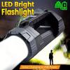 Solar LED Flashlight, Rechargeable Torch with Digital Power Indicator, Portable Light for Camping, Hiking, Home and Emergency Use