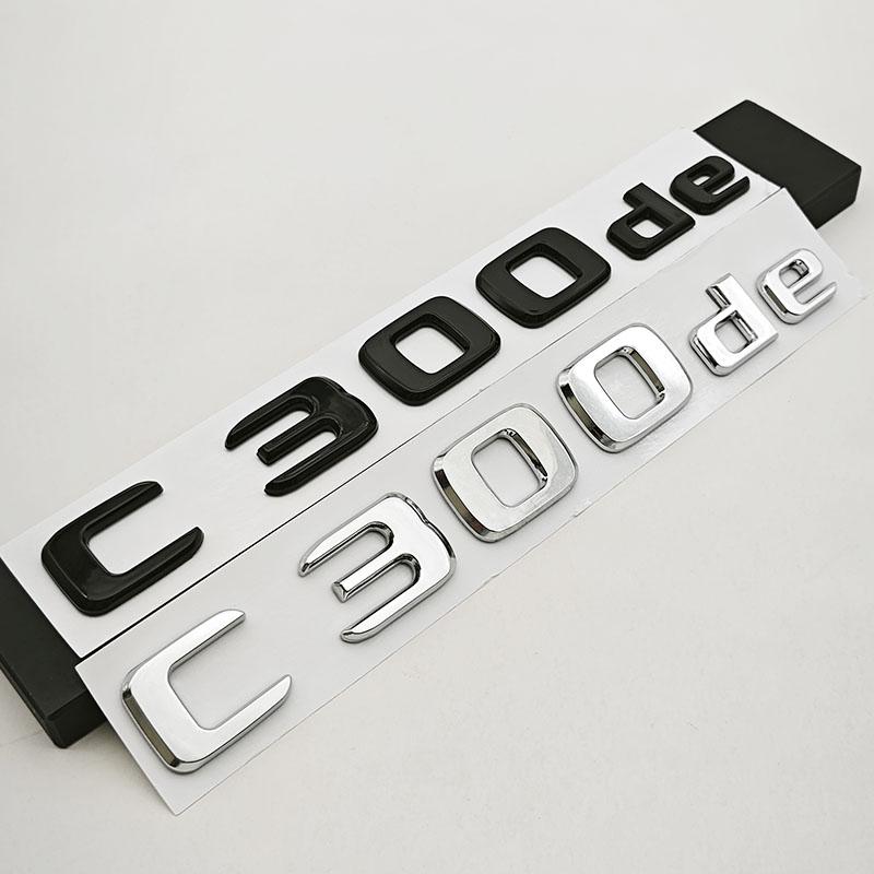 NEW 3D ABS Car Letters Logo C300de Badge Sticker Rear Trunk Emblem Decals For Mercedes Benz C300de W205 Tail Marking Accessories ll1