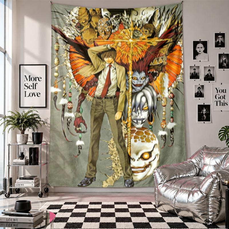Wall TapestryDeath Note Art Hanging Cloth Decorative Background Cover for Room Decoration