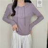 Tight T-shirt for Women Long-sleeved Fall and Winter New Hooded Shoulder Waist Slimming Base Shirt