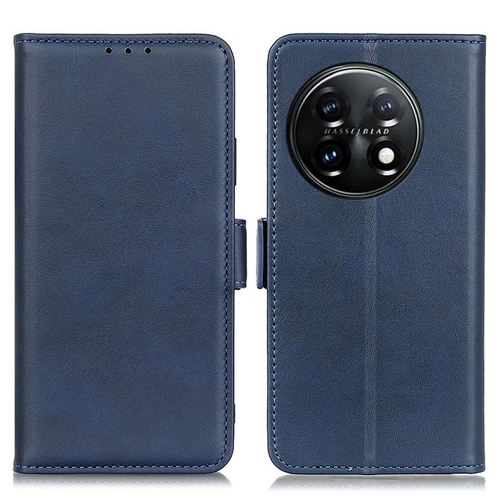 For OnePlus 11 5G Phone Cover Magnetic Wallet Foldable Stand Anti-dust Cowhide Texture PU Leather Case