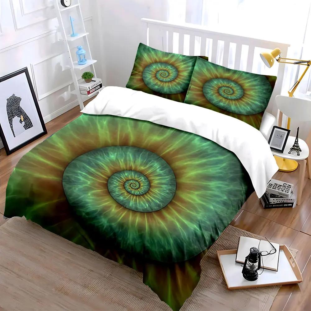 Abstract Spiral Art Set Decor Soft Comfortable Duvet Cover Bedding Set Included 1*Duvet Cover & 2*Pillowcases gift