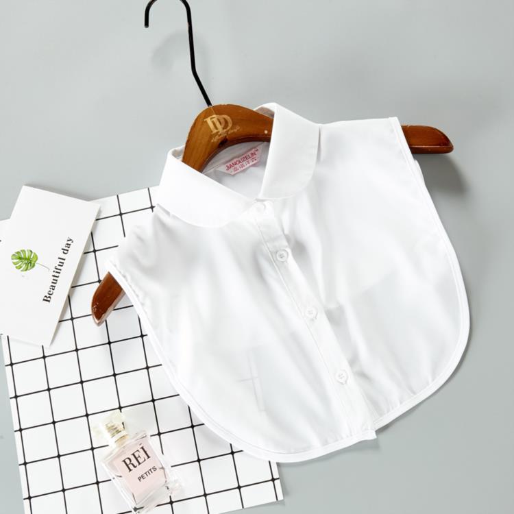 White Fake Collar Shirt For Children False Collar Blouse Lace Kids Peter Pan Collar Detachable Lapel Half Shirt Boys Faux Col