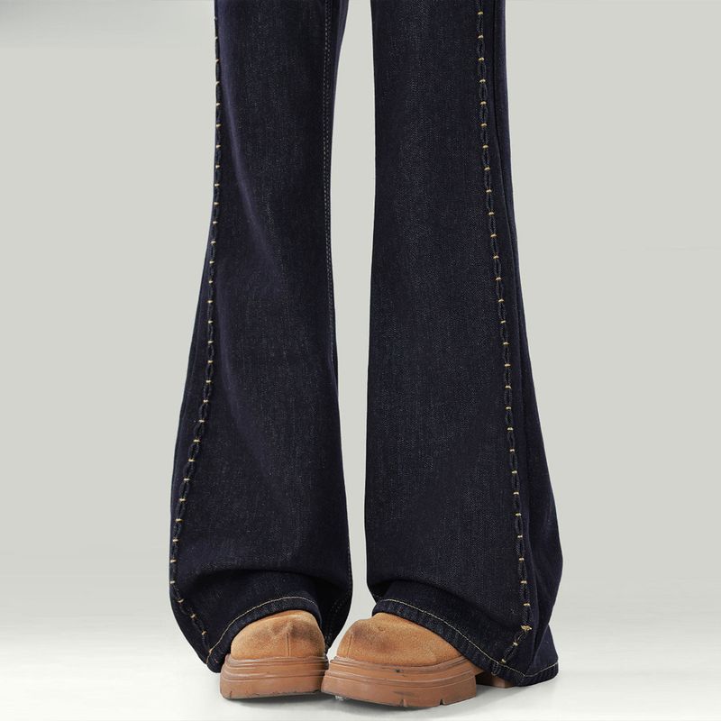 

Plus-Size American-Style High-Street Jeans for Women, 2026 New High-Waisted Design, Slimming Flared Pants Denim blue 2XL