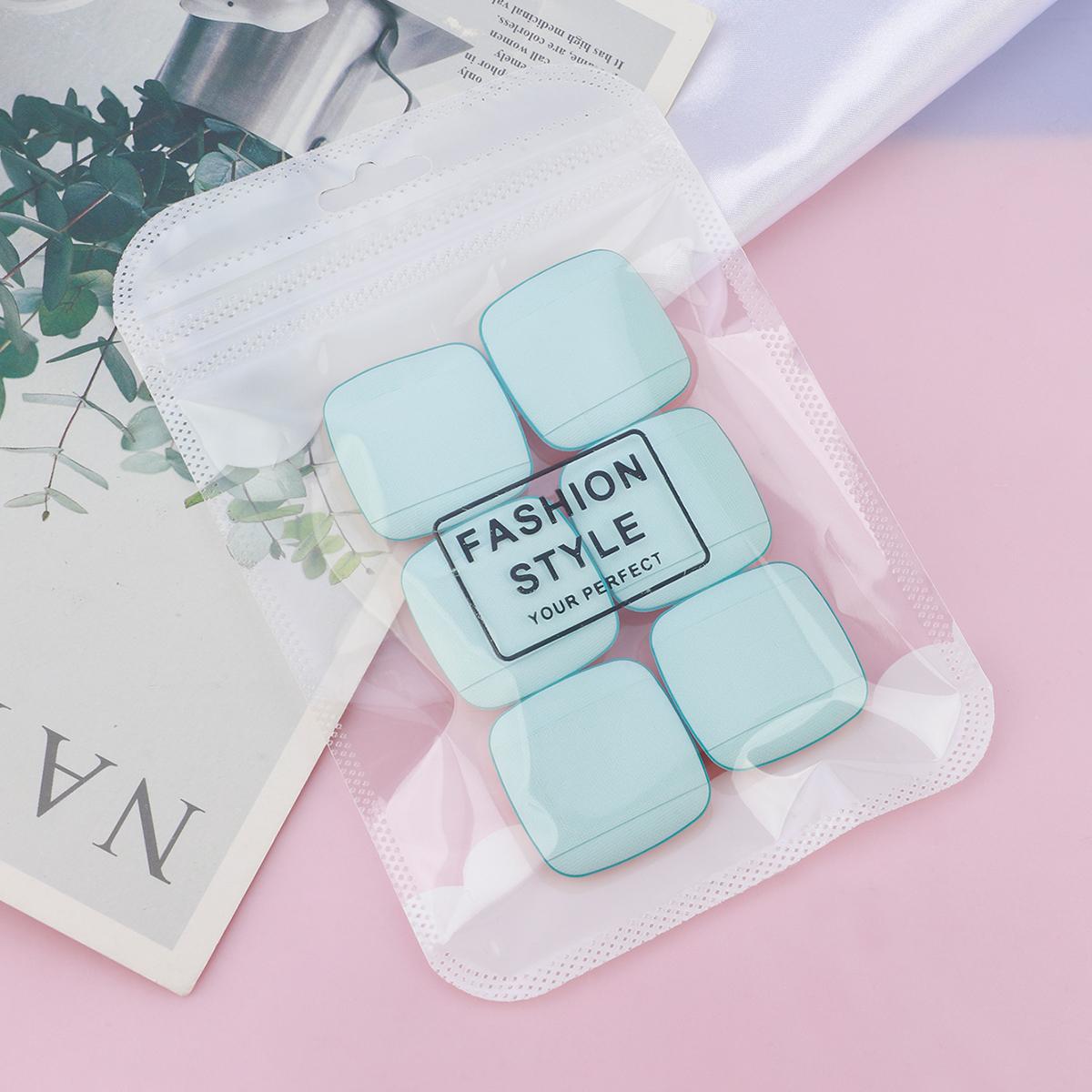 

6 Pieces Mini Finger Powder Puff Sponges Face Cosmetic Accesories For Blending And Concealer Square Makeup Tool синий