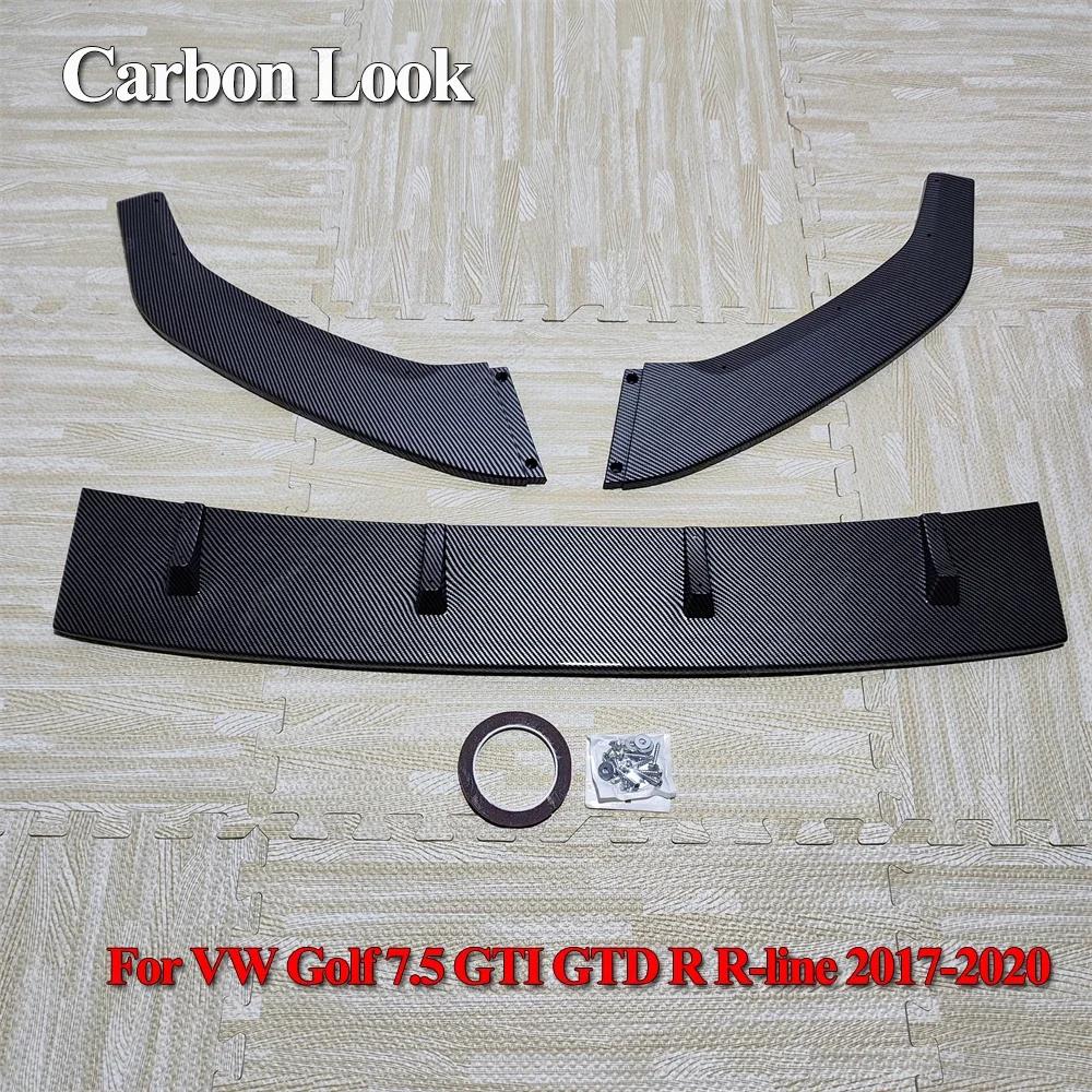 Car Front Bumper Lip Spoiler Splitter Diffuser Protector For VW Golf 7 7.5 MK7 MK7.5 GTI GTD R Rline 2013-2020 Body Kits Tuning
