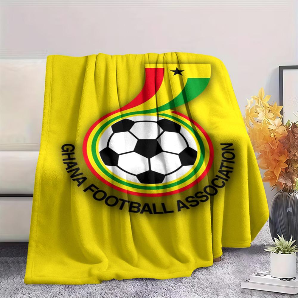 1 Stück Ghana Fußball Print Flanelldecke Hohe Qualität Warm Bequem Decke für Alle Jahreszeiten Perfekt für Geschenke Heimdekoration