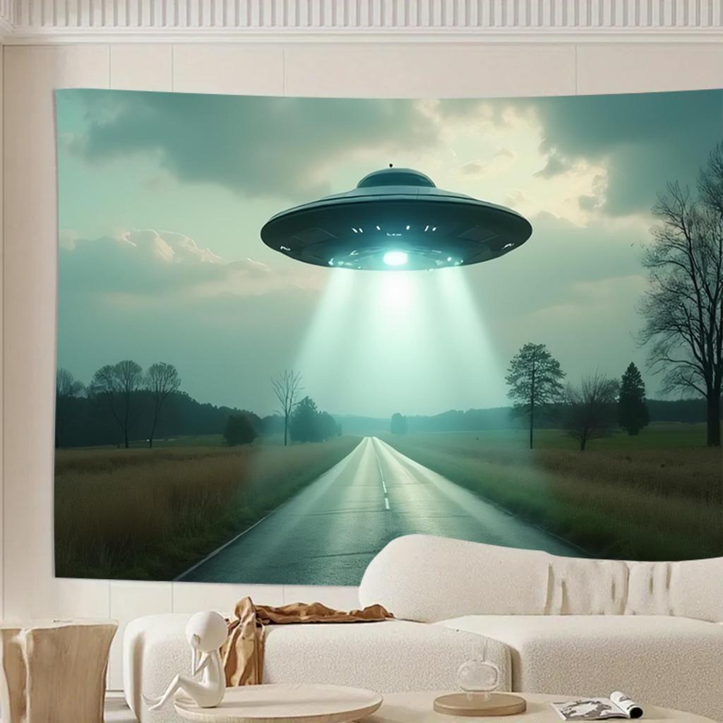 1 Alien Backdrop Banner - Durable For Birthday Anniversary Holiday UFO Alien Scene - Indoor/ Party Decor Decor Decor High Quality Print UFO