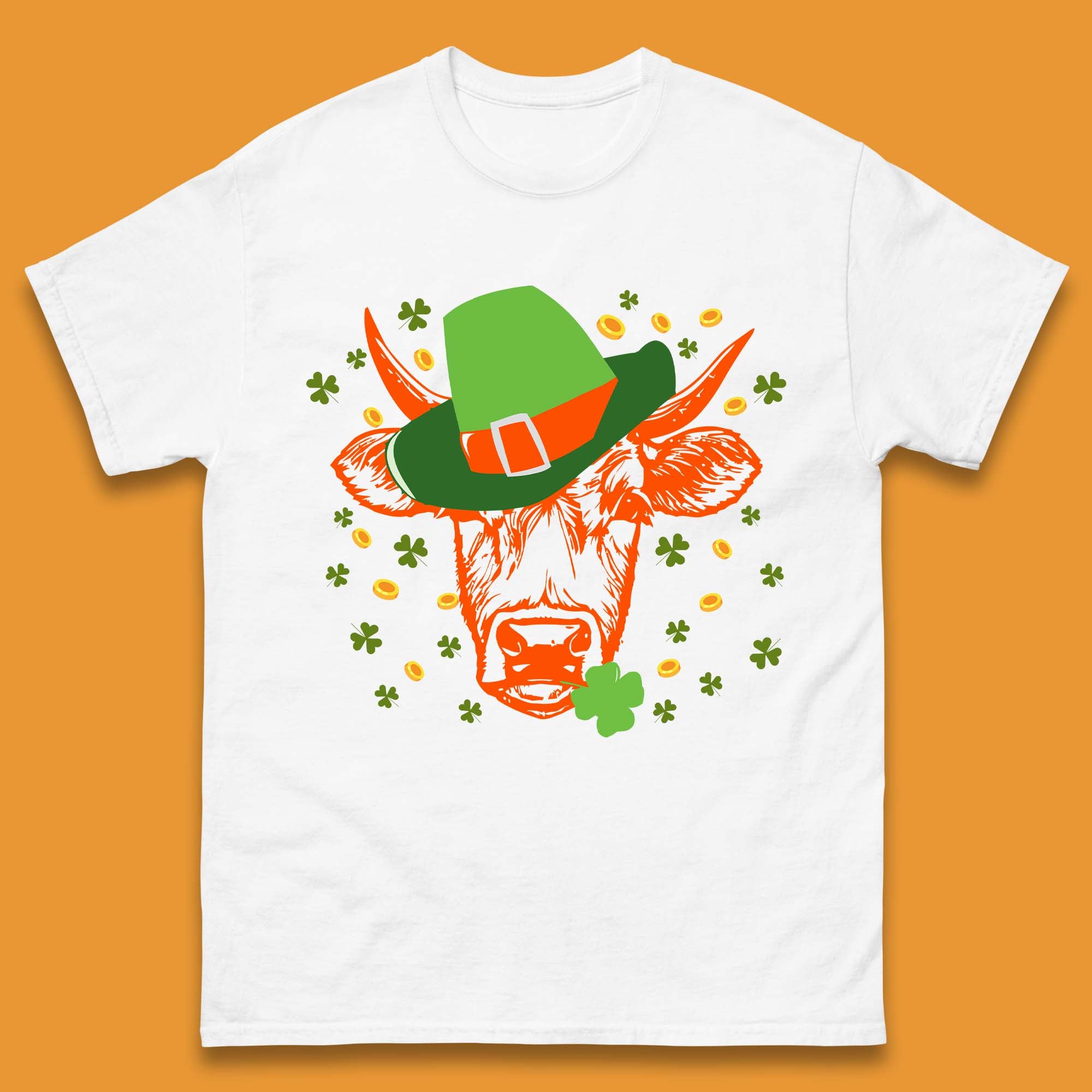 St Patrick s Cow Mens T-Shirt Womens Tops Tees XL