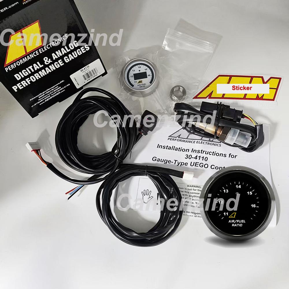 

High Quality For AEM 30-4110 304110 UEGO Wideband O2 Air Fuel Ratio Gauge AFR 52mm with 0258017025 17025 LSU 4.9 Oxygen Sensor 1 Kit with Sensor