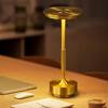 Table lamp stylish indirect lighting retro cordless Nordic touch sensor bedside light three-level color adjustment stepless dimming night USB (gold)