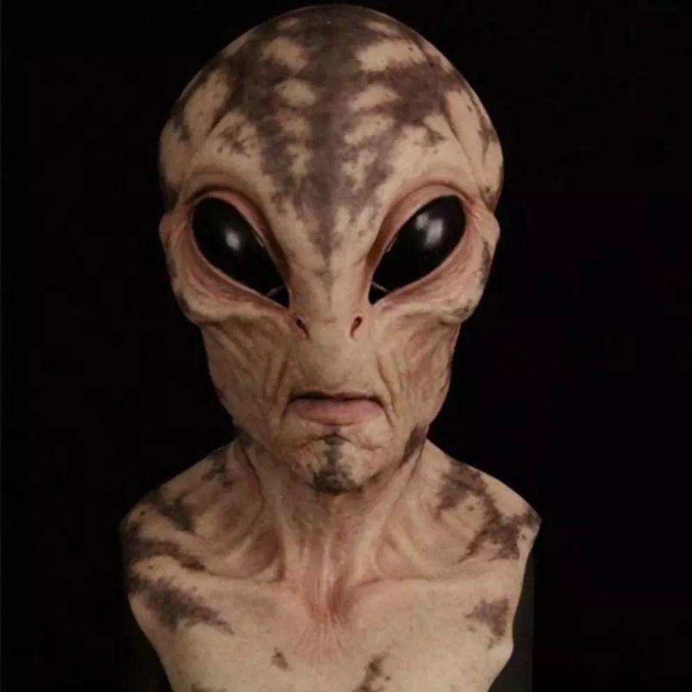 Latex Halloween Alien Mask Scary Face Cover Costume Props Horror Alien Mask Adults