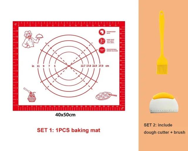 NEW Silicone Baking Mat Pizza Dough Maker Pastry Kitchen Gadgets Utensils Bakeware Kneading Baking Supplies Cooking Tools