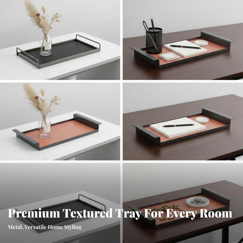 Sturdy Catchall Tray with Raised Edges | Versatile, Tabletop Tray, Modern, for