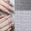 Minimalist French Starburst 3D Nail Stickers - Irregular Line Design
