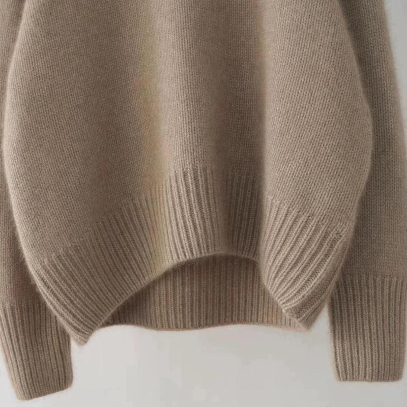 Autumn and Winter Thick Half High Collar Solid Women's Sweaters Elegant Vintage Loose Knitted Pullovers Sweater Ladies Casual Slim Base Jumpers 25560