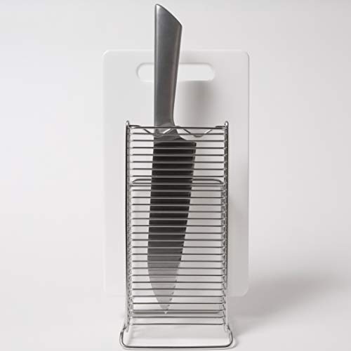 PEARL METAL Dualis Stainless Steel Knife and Cutting Board Stand, Made In Japan, H-5647