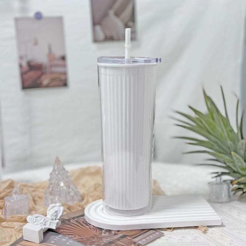 

Двухслойная прямая чашка Высокая парная чашка Модная соломенная чашка