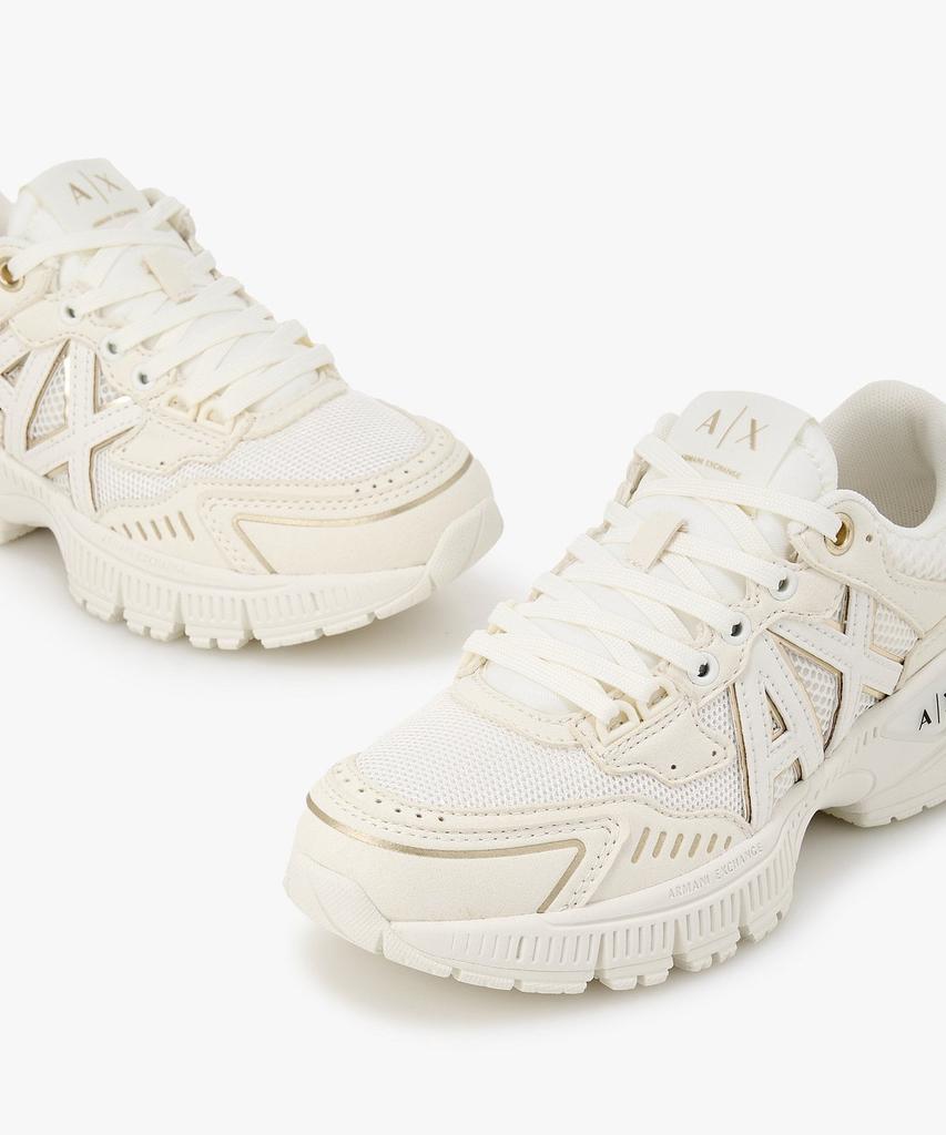 Armani Exchange Women'S Mesh Panel Chunky Sneakers _Off White_A426175502