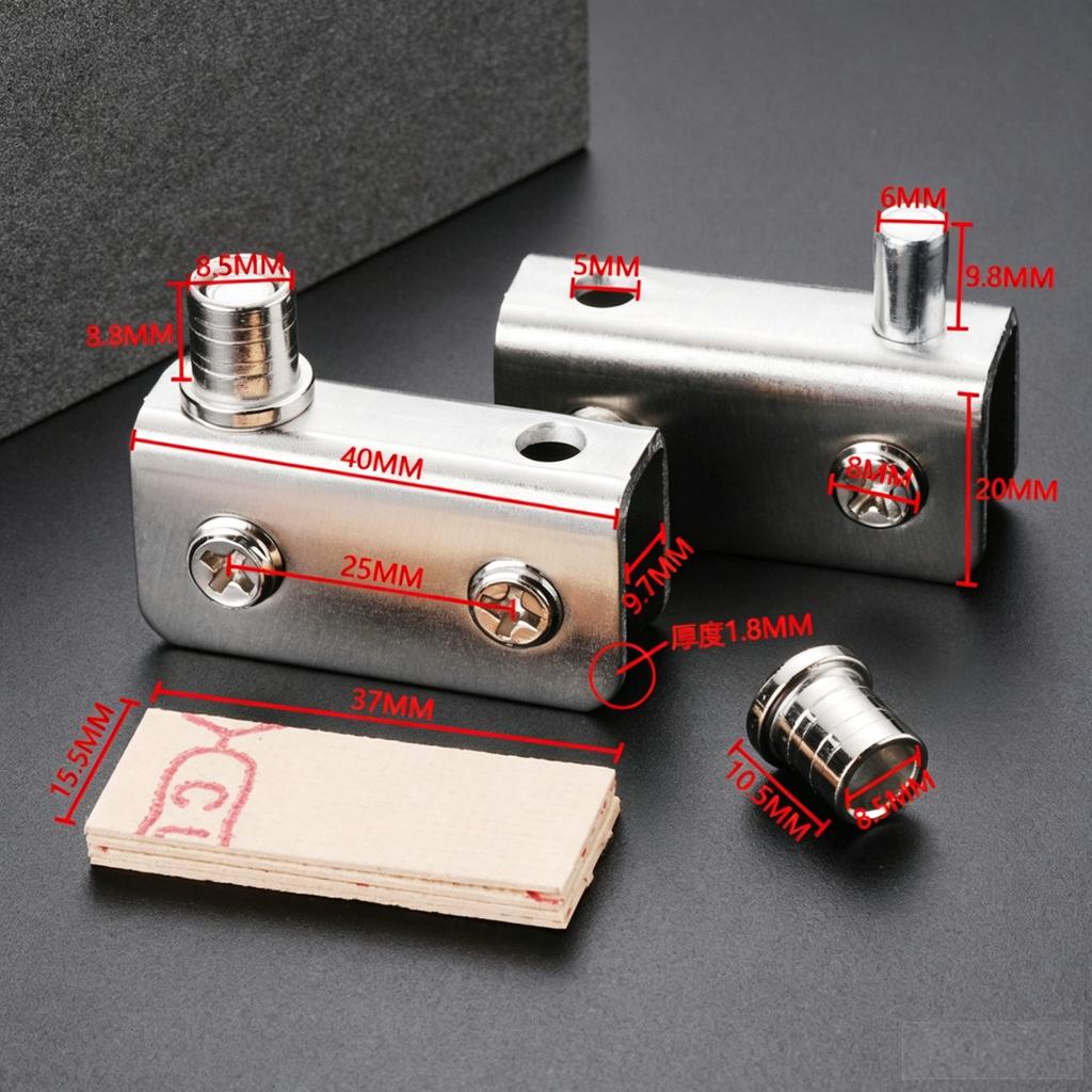 Stainless Steel Adjustable Clamp Pivot Glass Door Replace Hinge for 1-8mm Thickness Glass Suitable for Fixed Cabinet Glass Door