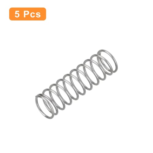 uxcell Compression Coil Springs, 0.8mm Wire Diameter, 9mm Outer Diameter, 35mm Free Length, 304 Stainless Steel, for Repairs, Experiments, Industrial
