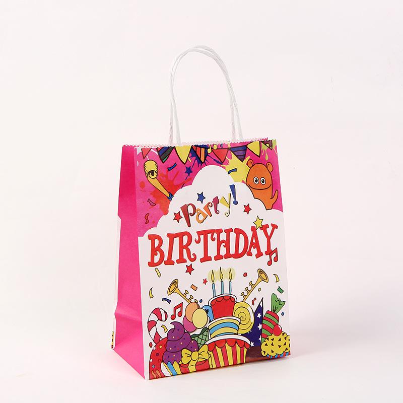 Kraft Paper Birthday Party Tote Bag - Clothing & Gift Packaging with Printed Logo