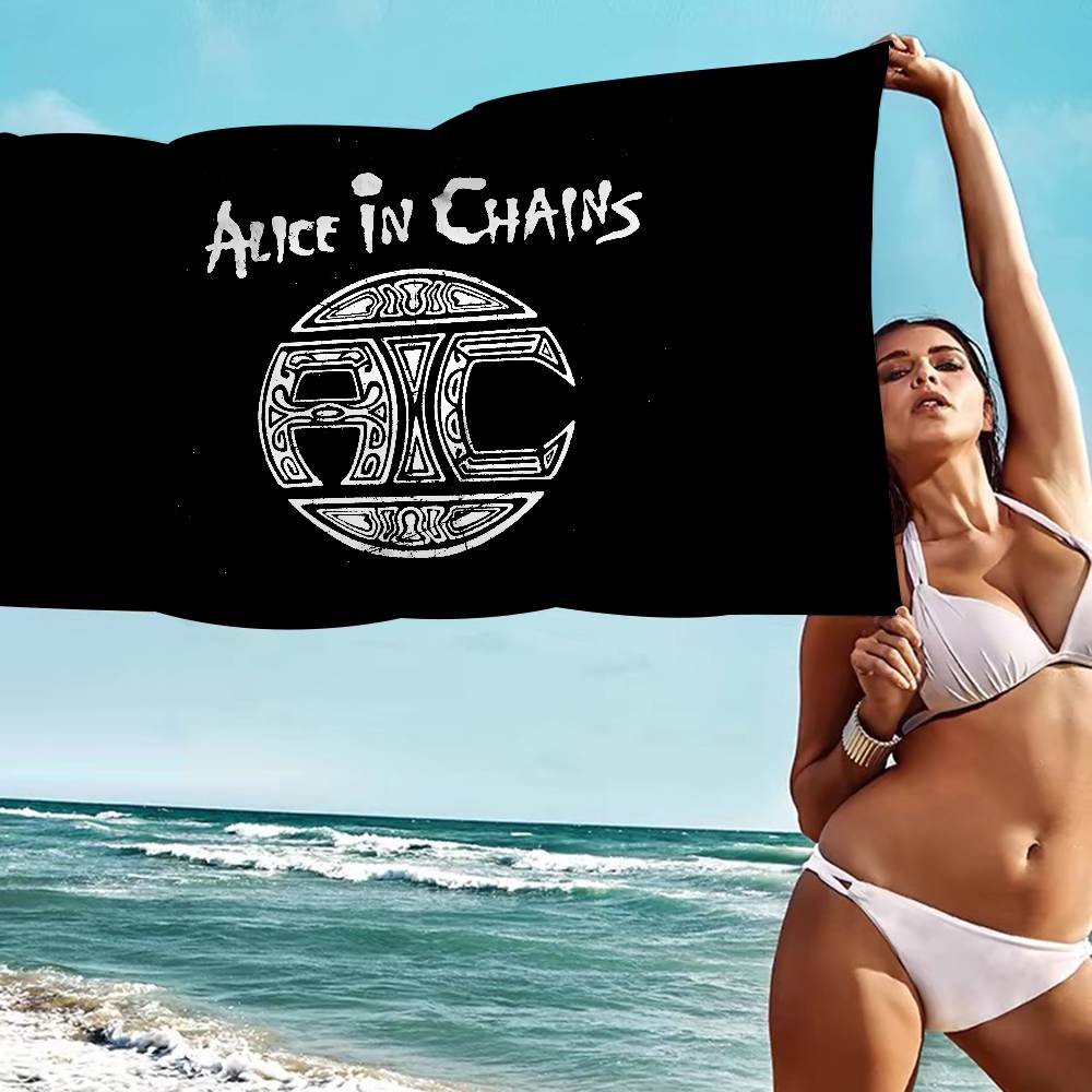 Classic Band A-Alice I-In C-Chains Microfiber Printed Beach Towel Mountain Climbing Yoga Beach Swimming Absorbent Soft Towel
