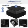 Coffee Table High Gloss Black, Square LED Lighting, Coffee Table 2 Drawers Transparent Sofa Table Side Table Tea Table Office