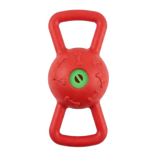 Interactive Dog Toy Squeaky Dog Chew Toy with Dual Handles Textured Tooth Cleaning Toy for Puppy Teething Tug-of-War A