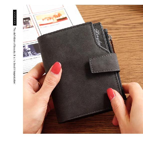 Fashion Women Wallet PU Leather Elegant Lady Wallets Hasp Zipper Design Short Coin Purse ID Card Holder