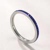 Simple Trendy Colorful Rhinestones Stackable Rings for Men Women Couple Stainless Steel Lucky Birthstone Birthday Gifts Jewelry